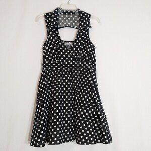 BAILEY BLUE Black & White Polka Dot Sleeveless Short Party Dress; Size PL